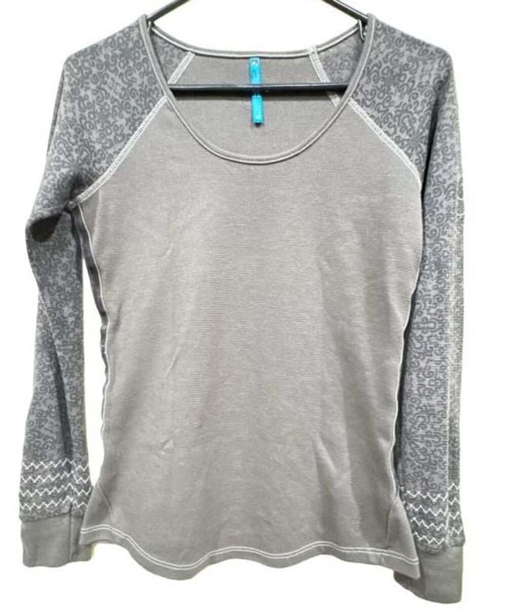 Kuhl Alva Carbon Swirl Thermal Top Womens XS Waffle Knit Made in USA